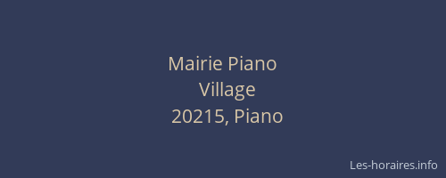 Mairie Piano