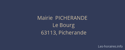 Mairie  PICHERANDE