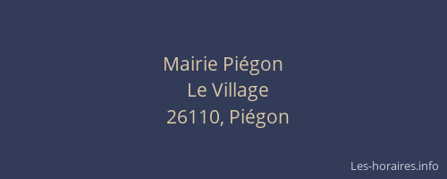 Mairie Piégon