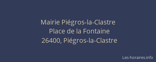 Mairie Pi&eacute;gros-la-Clastre