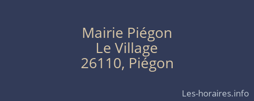 Mairie Piégon