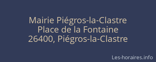 Mairie Piégros-la-Clastre