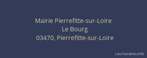 Mairie Pierrefitte-sur-Loire