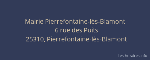 Mairie Pierrefontaine-l&egrave;s-Blamont