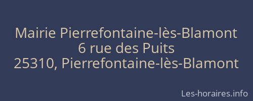 Mairie Pierrefontaine-lès-Blamont