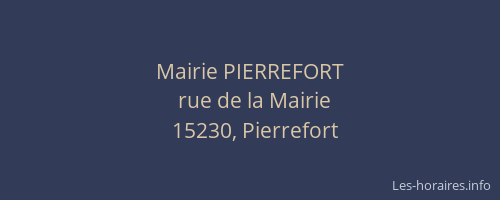 Mairie PIERREFORT