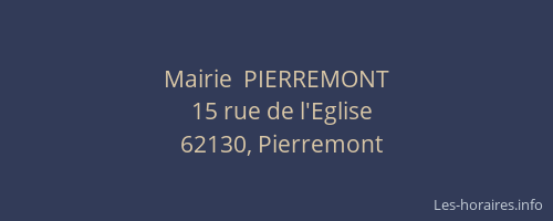 Mairie  PIERREMONT