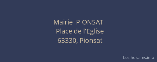 Mairie  PIONSAT
