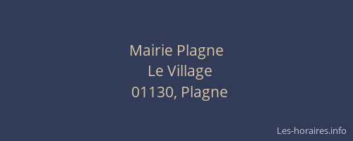 Mairie Plagne