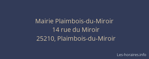Mairie Plaimbois-du-Miroir
