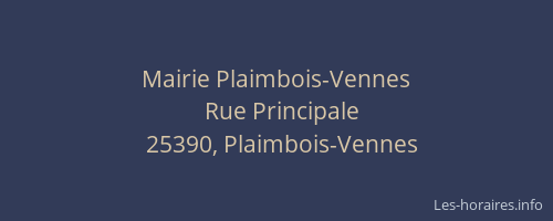 Mairie Plaimbois-Vennes