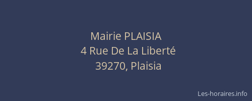 Mairie PLAISIA