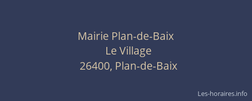 Mairie Plan-de-Baix