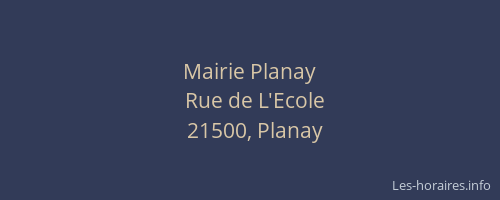 Mairie Planay