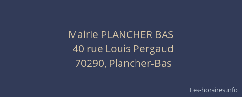 Mairie PLANCHER BAS