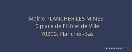 Mairie PLANCHER LES MINES