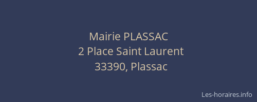 Mairie PLASSAC