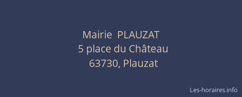 Mairie  PLAUZAT