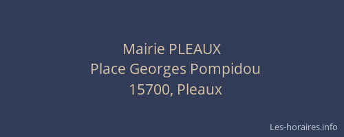 Mairie PLEAUX