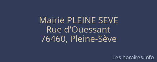 Mairie PLEINE SEVE