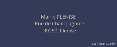 Mairie PLENISE