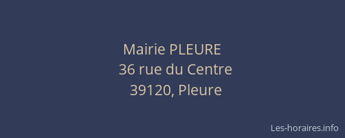Mairie PLEURE