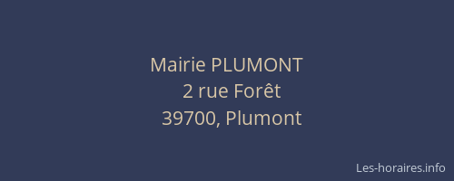 Mairie PLUMONT