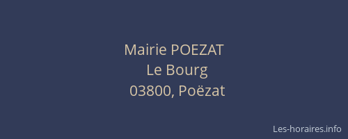 Mairie POEZAT