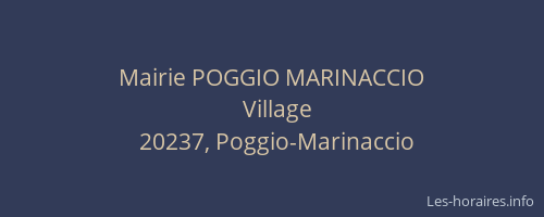 Mairie POGGIO MARINACCIO