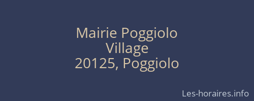 Mairie Poggiolo