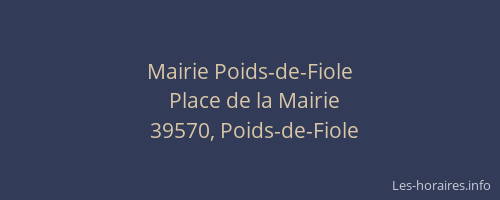 Mairie Poids-de-Fiole