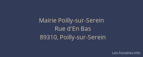 Mairie Poilly-sur-Serein