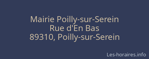 Mairie Poilly-sur-Serein