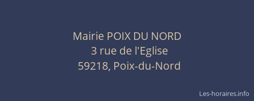 Mairie POIX DU NORD
