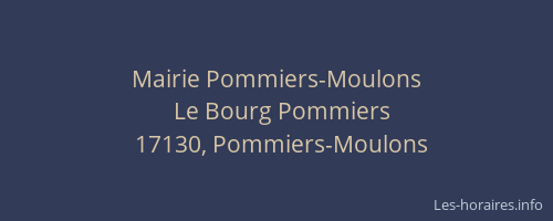 Mairie Pommiers-Moulons