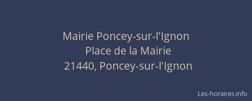 Mairie Poncey-sur-l'Ignon