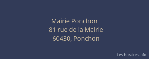 Mairie Ponchon