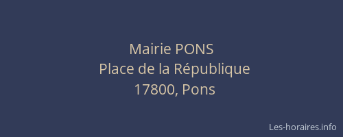 Mairie PONS