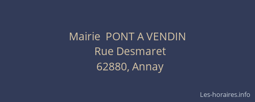 Mairie  PONT A VENDIN