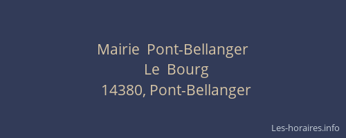 Mairie  Pont-Bellanger
