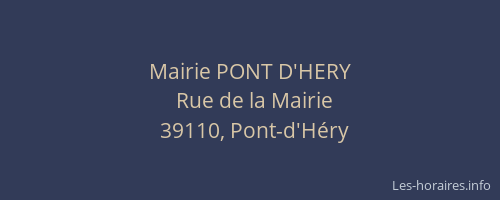 Mairie PONT D'HERY