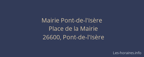 Mairie Pont-de-l'Is&egrave;re