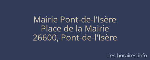 Mairie Pont-de-l'Isère