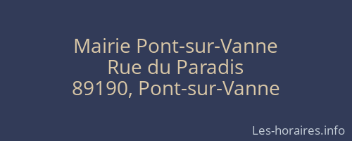 Mairie Pont-sur-Vanne