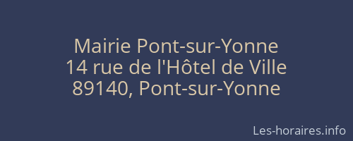 Mairie Pont-sur-Yonne