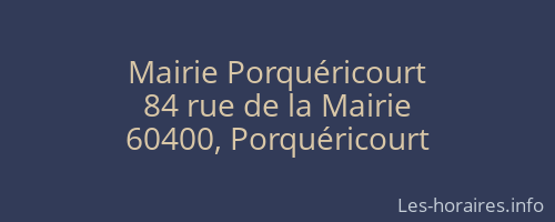 Mairie Porquéricourt