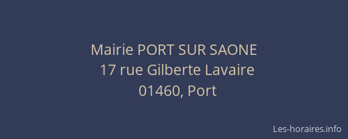 Mairie PORT SUR SAONE