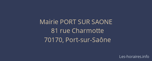 Mairie PORT SUR SAONE