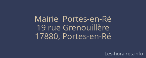 Mairie  Portes-en-Ré