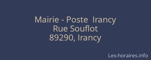 Mairie - Poste  Irancy